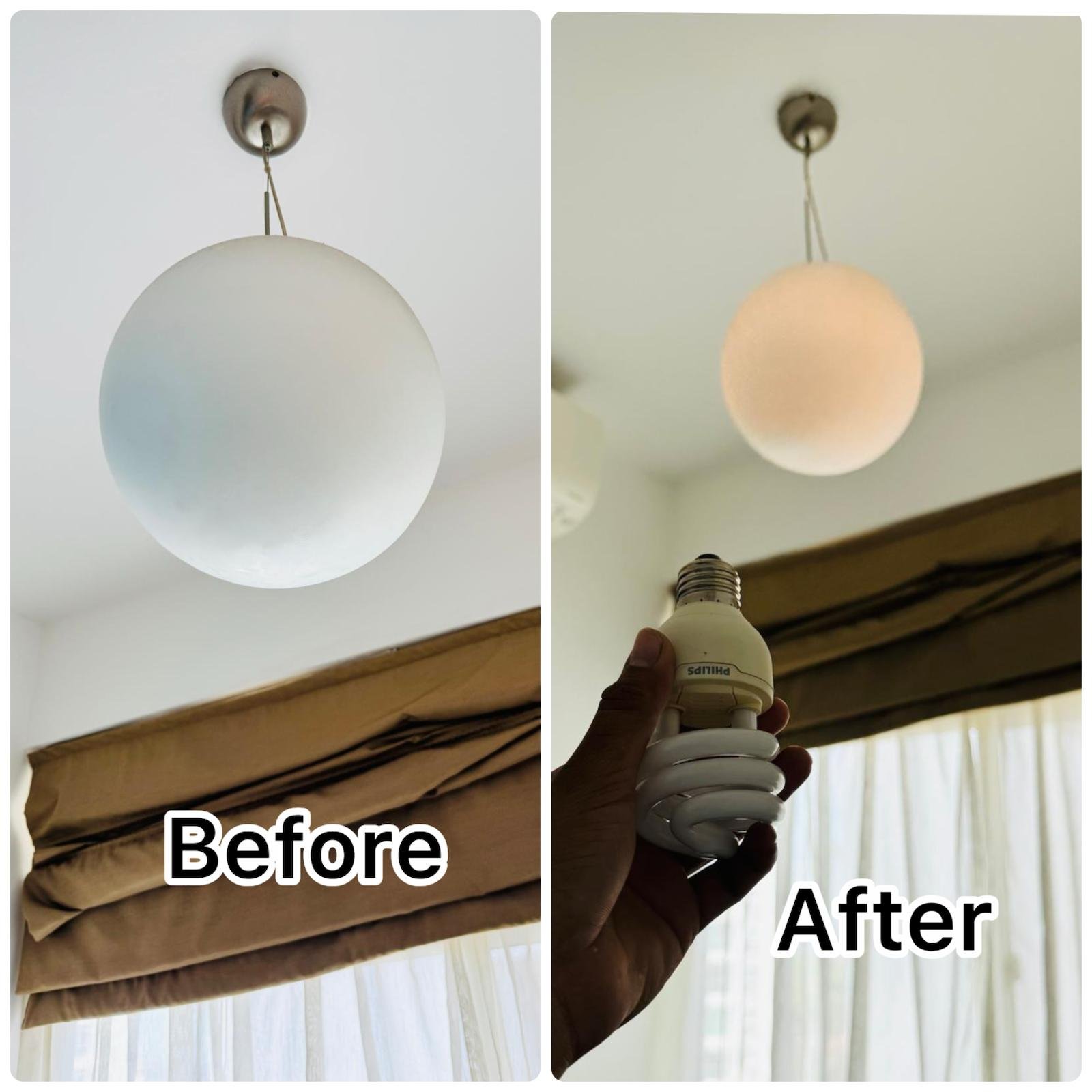 Ceiling Pendant Light Bulb Replacement Service in Singapore